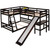 Twin over Full Bunk Bed with Twin Size Loft Bed with Desk and Slide,Full-Length Guardrail Twin over Full Bunk Bed with Twin Size Loft Bed with Desk and Slide,Full-Length Guardrail