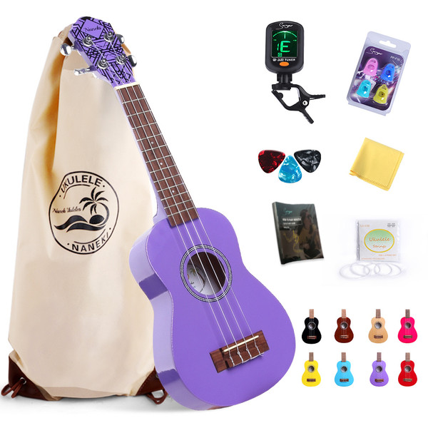 Soprano Ukulele Purple 21 inch High Gloss Basswood Mini Kids Guitar Hawaiian Ukeleles Instrument Kit with Ukalalee Bag Tuner Pack Book for Beginner Toddler Starter Adults Soprano Ukulele Purple 21 inch High Gloss Basswood Mini Kids Guitar Hawaiian Ukeleles Instrument Kit with Ukalalee Bag Tuner Pack Book for Beginner Toddler Starter Adults