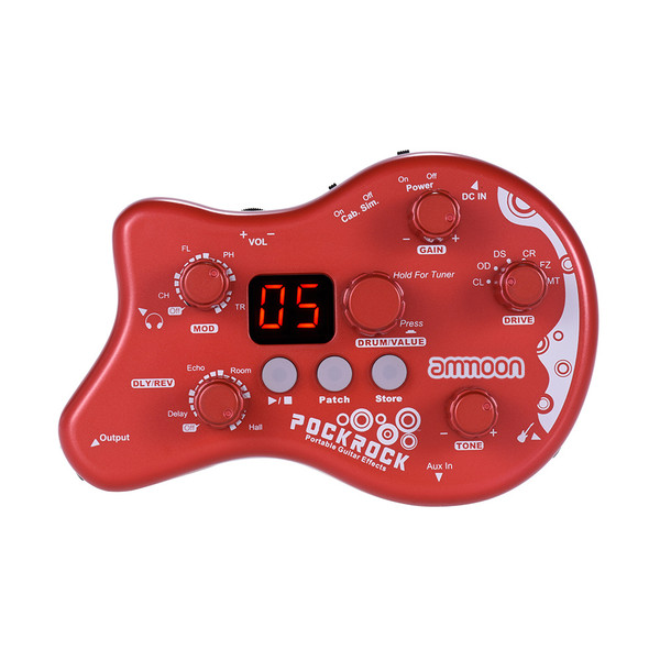 ammoon PockRock Portable Guitar Multi-effects Processor Effect Pedal 15 Effect Types 40 Drum Rhythms Tuning Function with Power Adapter ammoon PockRock Portable Guitar Multi-effects Processor Effect Pedal 15 Effect Types 40 Drum Rhythms Tuning Function with Power Adapter