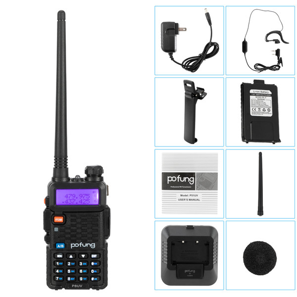 Baofeng pofung P8UV 5W 1800mAh GMRS Dual Power Tube Split Charging Detachable Antenna Adult Analog Walkie-talkie YJ Baofeng pofung P8UV 5W 1800mAh GMRS Dual Power Tube Split Charging Detachable Antenna Adult Analog Walkie-talkie YJ