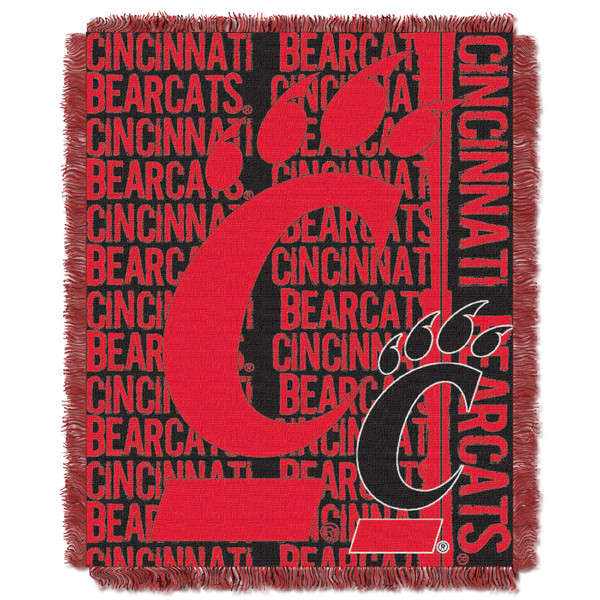 Cincinnati OFFICIAL Collegiate "Double Play" Woven Jacquard Throw Cincinnati OFFICIAL Collegiate "Double Play" Woven Jacquard Throw