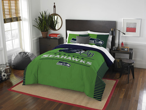 Seahawks OFFICIAL National Football League, Bedding, "Draft" Full/Queen Printed Comforter (86"x 86") & 2 Shams (24"x 30") Set by The Northwest Company Seahawks OFFICIAL National Football League, Bedding, "Draft" Full/Queen Printed Comforter (86"x 86") & 2 Shams (24"x 30") Set by The Northwest Company