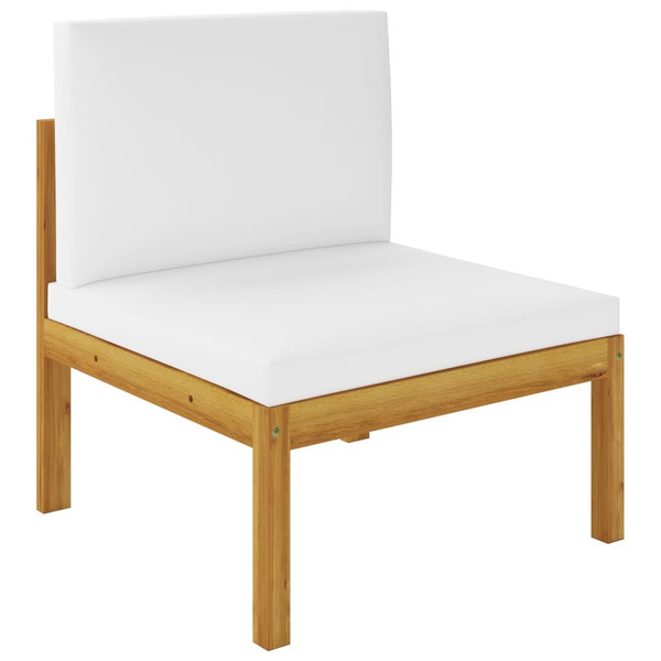 Patio Middle Sofa with Cushions Solid Acacia Wood Patio Middle Sofa with Cushions Solid Acacia Wood