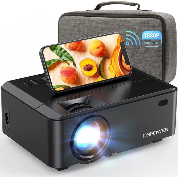 WiFi Mini Projector, DBPOWER 8000L HD Video Projector with Carrying Case&Zoom, 1080P and iOS/Android Sync Screen Supported, Portable Home Movie Projector Compatible w/Smart Phone/Laptop/PC/DVD/TV WiFi Mini Projector, DBPOWER 8000L HD Video Projector with Carrying Case&Zoom, 1080P and iOS/Android Sync Screen Supported, Portable Home Movie Projector Compatible w/Smart Phone/Laptop/PC/DVD/TV