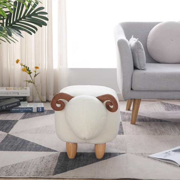 Kids Decorative Animal Sofa Stool, Ottoman Bedroom Furniture, Little Sheep Kids Footstool, Home Cartoon Chair with Solid Wood Legs, Decorative Footstool for Office, Bedroom, Playroom, Living Room Kids Decorative Animal Sofa Stool, Ottoman Bedroom Furniture, Little Sheep Kids Footstool, Home Cartoon Chair with Solid Wood Legs, Decorative Footstool for Office, Bedroom, Playroom, Living Room