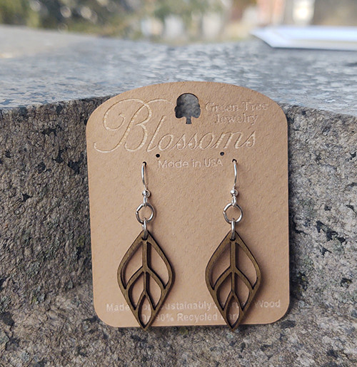 Green Flower Bud Earrings