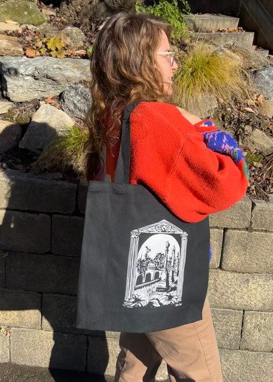 LHC Linocut Tote by Eden Sakal