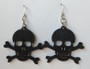 Skull and Crossbones Earrings- Black