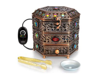 Jeweled Box Electric Incense Burner with Temperature regulator and