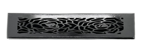 Wooden Incense Stick Burner - Charcoal Black (Rose Design)