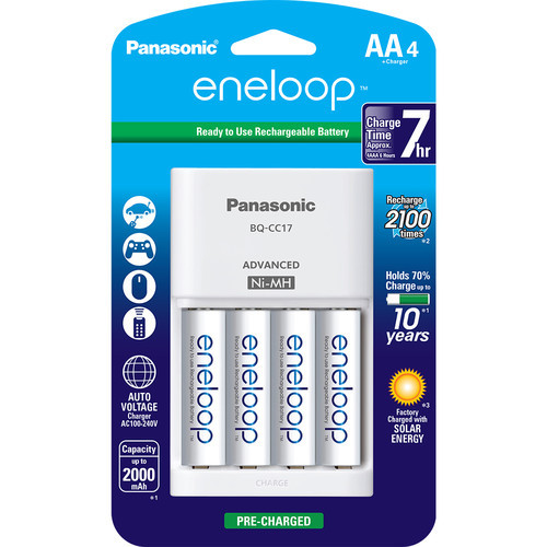 Panasonic Eneloop AA Rechargeable Ni-MH Batteries with Charger