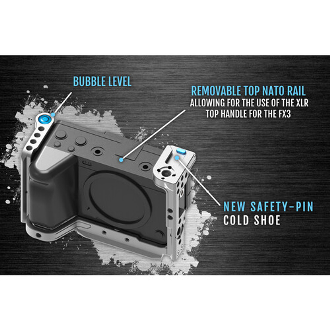 Kondor Blue Sony FX3 Cage with Trigger Handle for Sony FX3 Gray