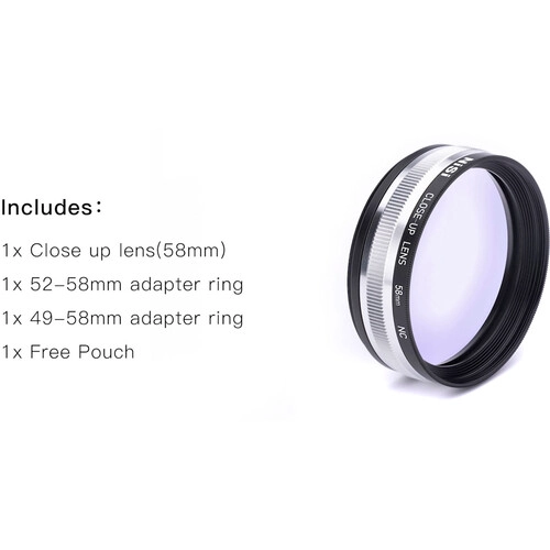 NiSi Close-Up Lens Kit NC with 49 52mm Adapters 58mm