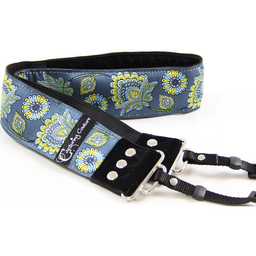 Capturing Couture Designer Collection 2" Camera Strap Deer Flower Blue