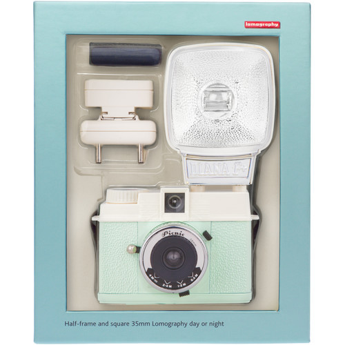 Lomography Diana Mini 35mm Film Camera w/ Flash Picnic Edition