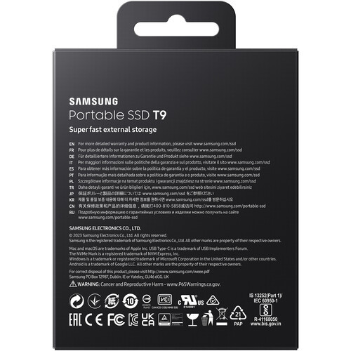 SAMSUNG T9 PORTABLE SSD 1tb BLACK
