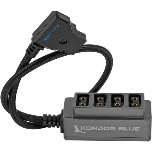 Kondor Blue Male D-Tap to 4-Port Female D-Tap Splitter Hub - 16