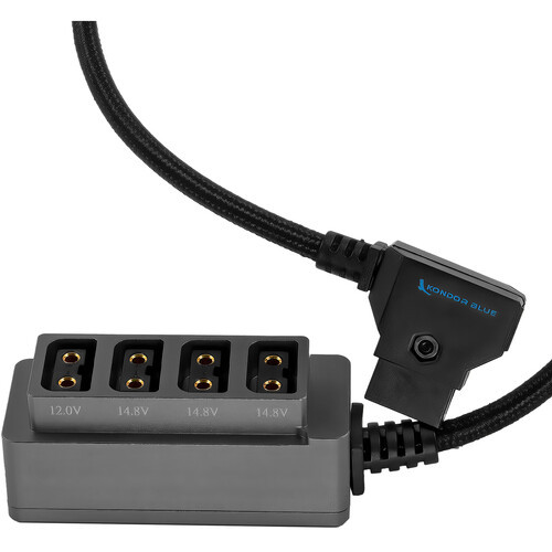 Kondor Blue Male D-Tap to 4-Port Female D-Tap Splitter Hub - 16