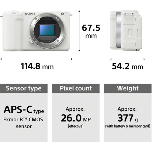 Sony ZV-E10 II Mirrorless Camera with 16-50mm Lens (White) (ZVE10M2KW)