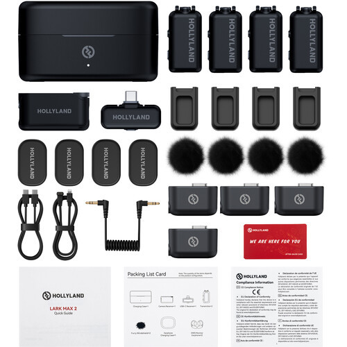 Hollyland LARK MAX 2 Combo 4-Person Wireless Microphone System for