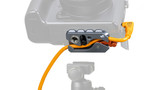 LeverLock Plus & Cable Kit – TetherPro Optima 10G USB-C Straight to Right Angle Cable – 15' (4.6m) – High-Visibility Orange