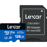 Lexar 128GB High-Performance 633x UHS-I microSDXC Memory Card with SD Adapter