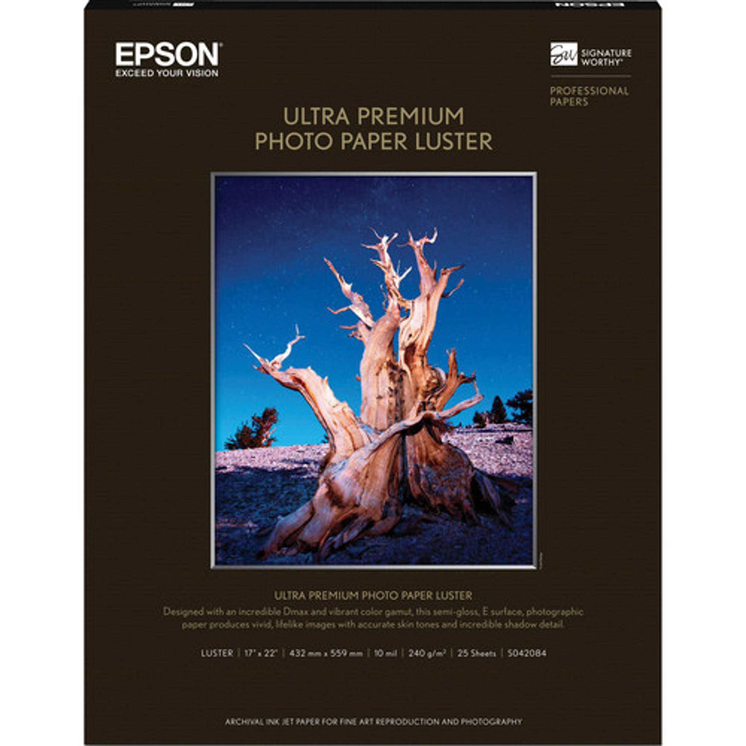 Epson Metallic Photo Paper Luster 17x22" 25 Sheets