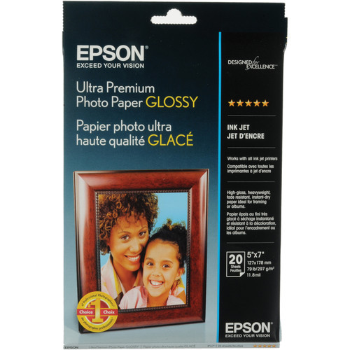 Epson Ultra Premium Photo Paper Glossy - 5x7" 20 Sheets