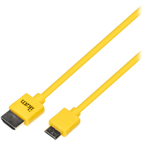 ikan Yellow Mini-HDMI to HDMI High-Speed Slim Cable - 1.5'