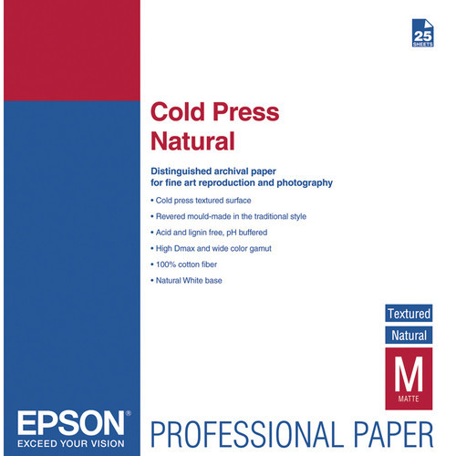 Epson Cold Press Natural Paper - 8.5x11" 25 Sheets Epson Cold Press Natural Paper - 8.5x11" 25 Sheets
