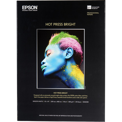 Epson Hot Press Bright Paper - 13x19" 25 Sheets Epson Hot Press Bright Paper - 13x19" 25 Sheets