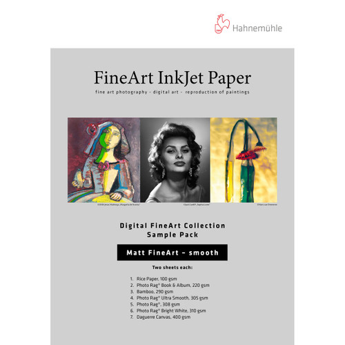 Hahnemuhle FineArt Matte Smooth Paper Sample Pack - 8.5x11" 12 Sheets Hahnemuhle FineArt Matte Smooth Paper Sample Pack - 8.5x11" 12 Sheets