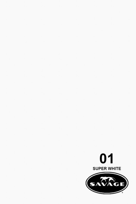 Savage Widetone Background Paper 107 Inch x 12 Yard Roll - #01 Super White Savage Widetone Background Paper 107 Inch x 12 Yard Roll - #01 Super White