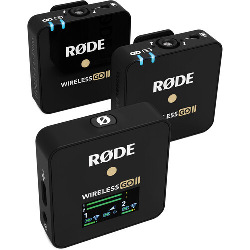 Rode Wireless GO II 2-Person Compact Digital Wireless 2.4 GHz Omni Lavalier  Microphone System/Recorder Kit - Black