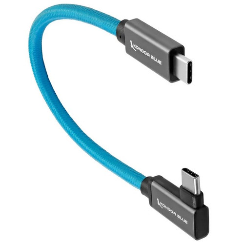 Kondor Blue USB-C to USB-C(RA) High Speed Cable - 8.5in