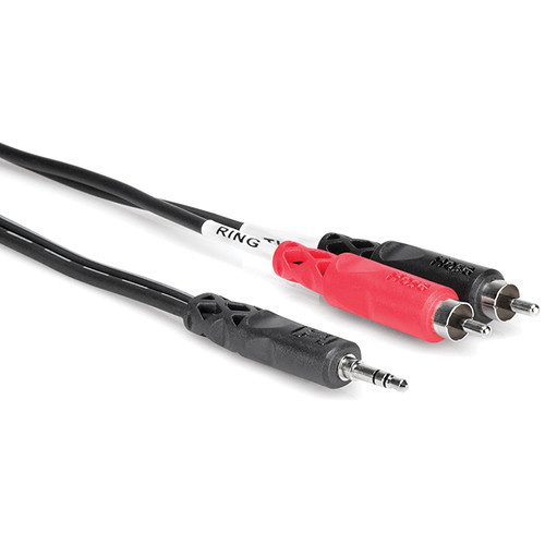 Hosa 3.5mm(M) TRS to Dual RCA (M) Cable - 10ft