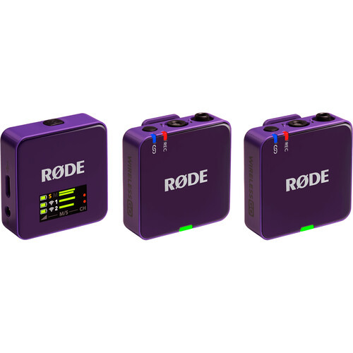 RODE Wireless GO (Gen 3) 2-Person Compact Digital Wireless Microphone System/Recorder (2.4 GHz, Purple)