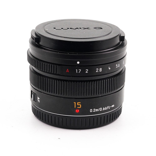 Used Panasonic Leica DG Summilux 15mm f/1.7 ASPH. Lens