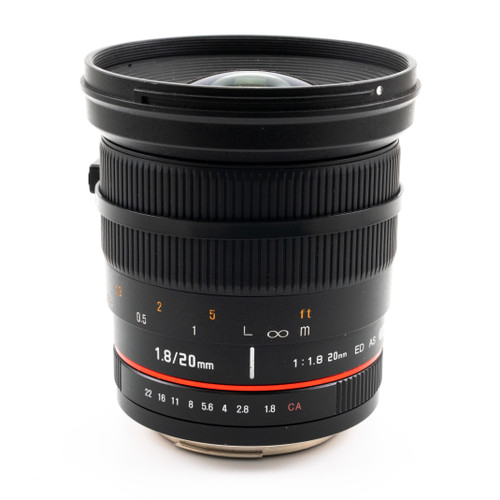 Used Rokinon 20mm f/1.8 ED AS UMC Lens for Canon EF (EX+)