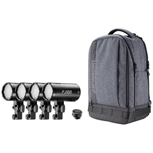 Westcott FJ100 Strobe 4-Light Backpack Kit with FJ-T1 S Wireless Trigger for Sony Cameras