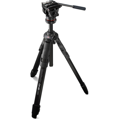 Manfrotto MT190X3 3-Section Aluminum Tripod with MVH500AH Fluid