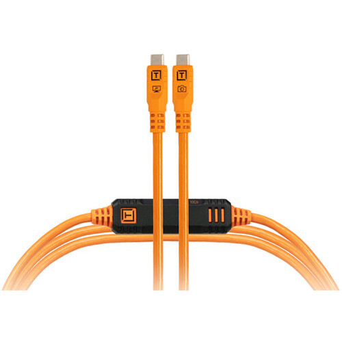 Tether Tools TetherPro Optima 10G USB-C Cable (3', High-Visibility Orange, Straight)