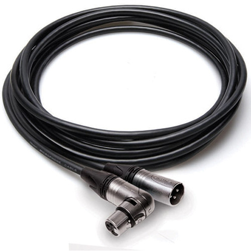 Hosa Technology Neutrik XLR3F to Right-Angle XLR3M Camcorder Microphone Cable - 1.5'