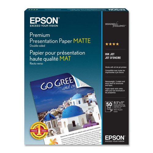 Epson Premium Presentation Paper Matte Double-Sided - 8.5x11" 50 Sheets