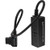 Kondor Blue Male D-Tap to 4-Port Female D-Tap Splitter Hub with Voltmeter (16", Raven Black)