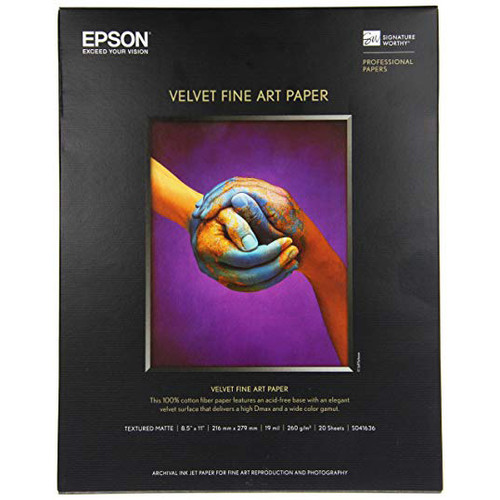 Epson Velvet Fine Art Paper - 8.5x11