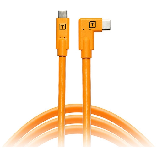 Tether Tools TetherPro USB-Datenkabel Für USB-C An USB 3.0 Micro-B - 4,6 M, Rechtsgewinkelt (orange) | USB-Datenkabel | Tethered Shooting | Zubehör
