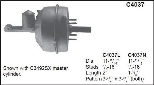C4037 Chevy C50 brake booster