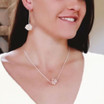 "Mere" Cluster Freshwater Pearl And 925 Sterling Silver Earrings
