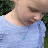 925 Sterling Silver And Turquoise Butterfly Enamel Child's Pendant